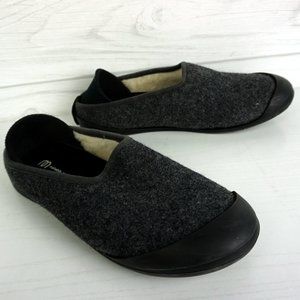 Mahabis Classic Wool Slipper With Removable Soles Gray size 39 US 8